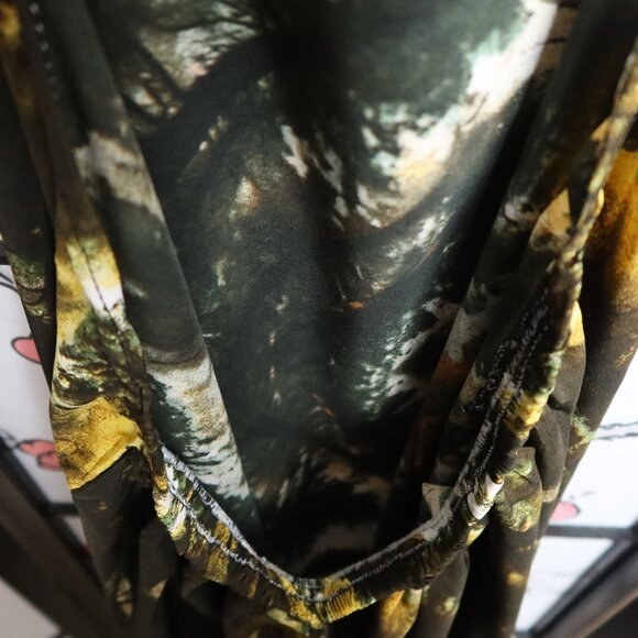 West African Stylish Halter Neck Dress in Green and White Tropical One Size NWOT - Picture 7 of 11